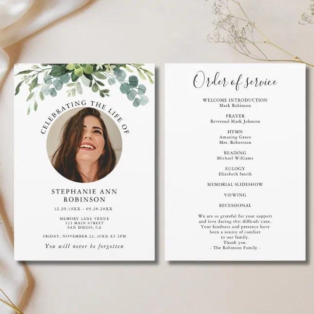 Funeral Program Cards